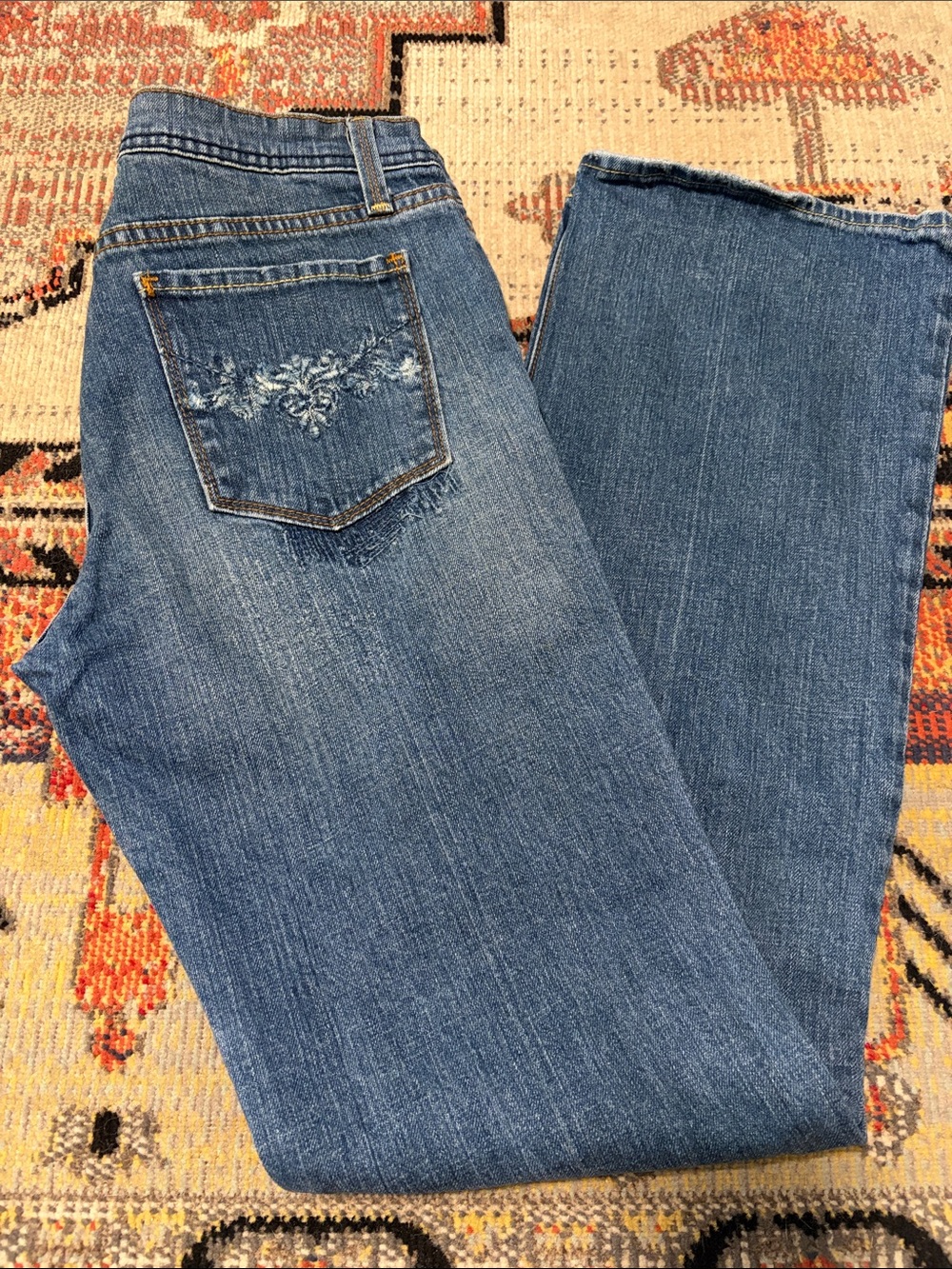 Vigoss Medium Blue Bootcut Jeans with Embroidered Back Pocket